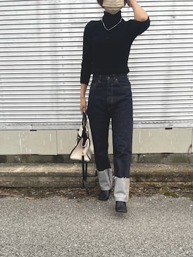 「Whim Gazette（ウィムガゼット）のアイテム（パンツ）」を使った、Haru☆さん（レディース・153cm）の冬コーディネート