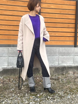 「Whim Gazette（ウィムガゼット）のアイテム（パンツ）」を使った、Haru☆さん（レディース・153cm）の冬コーディネート
