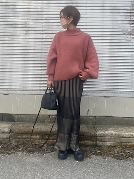 「Whim Gazette（ウィムガゼット）のアイテム（トップス）」を使った、Haru☆さん（レディース・153cm）の冬コーディネート
