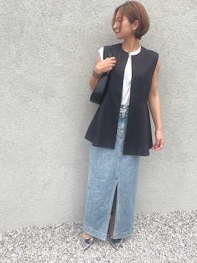 「ぺプラムトップス」｜「アイテム（バレエシューズ）」を使った、Haru☆さん（レディース・153cm）の春コーディネート