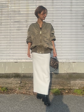 「UNITED ARROWS（ユナイテッドアローズ）のアイテム（MA-1）」を使った、Haru☆さん（レディース・153cm）の秋コーディネート