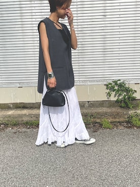 「FRAMeWORK（フレームワーク）のアイテム（ベスト）」を使った、Haru☆さん（レディース・153cm）の夏コーディネート