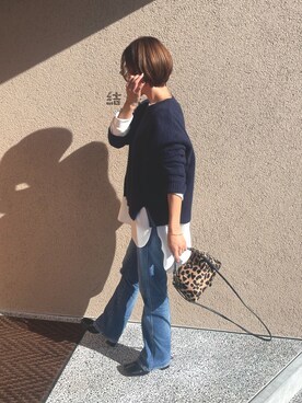 「Whim Gazette（ウィムガゼット）のアイテム（トップス）」を使った、Haru☆さん（レディース・153cm）の冬コーディネート
