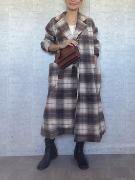 「ECRIRE（エクリール）のアイテム（チェスターコート）」を使った、Haru☆さん（レディース・153cm）の秋コーディネート