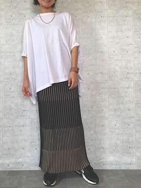 「Whim Gazette（ウィムガゼット）のアイテム（トップス）」を使った、Haru☆さん（レディース・153cm）の夏コーディネート