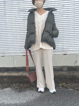 「plage（プラージュ）のアイテム（スラックス）」を使った、Haru☆さん（レディース・153cm）の冬コーディネート