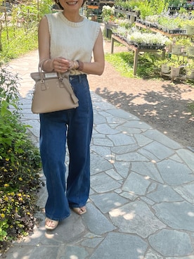 「ハイウェストデニム」｜Haru☆さん（レディース・153cm）の夏コーディネート