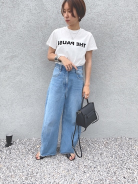 「Whim Gazette（ウィムガゼット）のアイテム（トップス）」を使った、Haru☆さん（レディース・153cm）の夏コーディネート