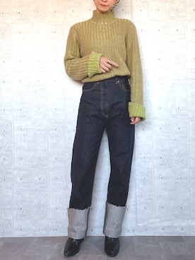 「Whim Gazette（ウィムガゼット）のアイテム（パンツ）」を使った、Haru☆さん（レディース・153cm）の冬コーディネート