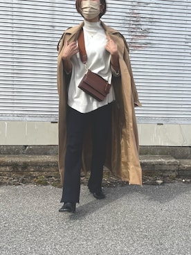 「ECRIRE（エクリール）のアイテム（トレンチコート）」を使った、Haru☆さん（レディース・153cm）の冬コーディネート