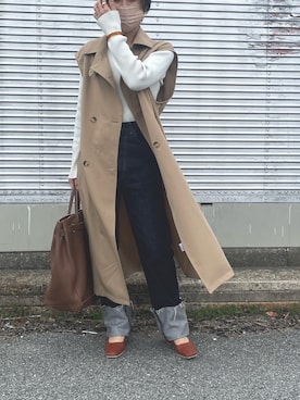 「Whim Gazette（ウィムガゼット）のアイテム（パンツ）」を使った、Haru☆さん（レディース・153cm）の春コーディネート