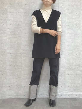「Whim Gazette（ウィムガゼット）のアイテム（パンツ）」を使った、Haru☆さん（レディース・153cm）の春コーディネート
