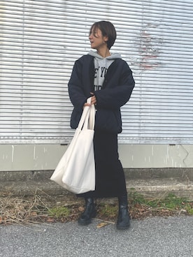 「SHAGGIE（シャギー）のアイテム」を使った、Haru☆さん（レディース・153cm）の冬コーディネート