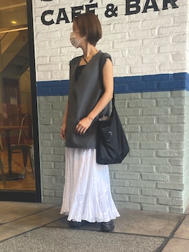 「FRAMeWORK（フレームワーク）のアイテム（ベスト）」を使った、Haru☆さん（レディース・153cm）の秋コーディネート