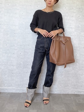 「Whim Gazette（ウィムガゼット）のアイテム（パンツ）」を使った、Haru☆さん（レディース・153cm）の秋コーディネート