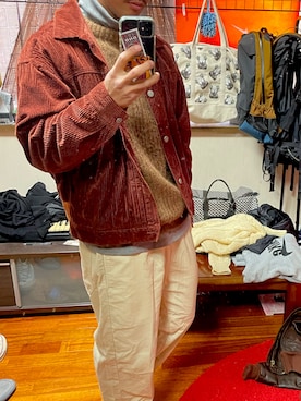 「茶色」｜「アイテム（ブルゾン）」を使った、もちたくさん（メンズ・175cm）の冬コーディネート