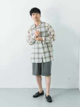 「URBAN RESEARCH（アーバンリサーチ）のSHEER CH SQUARE CUT SHIRTS（シャツ/ブラウス、ホワイト系）」を使った、horiguchiさん（メンズ・172cm）の夏コーディネート