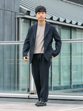 「アイテム（セットアップ）」を使った、horiguchiさん（メンズ・172cm）の冬コーディネート