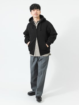 「URBAN RESEARCH ROSSO（アーバンリサーチロッソ）の『抗菌/防臭』アーバンリラックスフランネルシャツ（シャツ/ブラウス、ベージュ系）」を使った、horiguchiさん（メンズ・172cm）の秋コーディネート