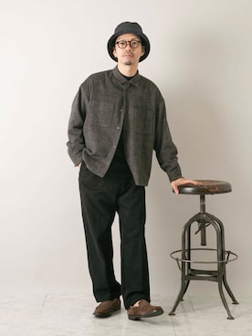 「アイテム（ミリタリージャケット）」を使った、horiguchiさん（メンズ・172cm）の秋コーディネート
