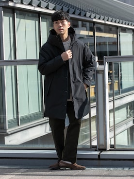 「アイテム（ダウンジャケット/コート）」を使った、horiguchiさん（メンズ・172cm・30代）の冬コーディネート