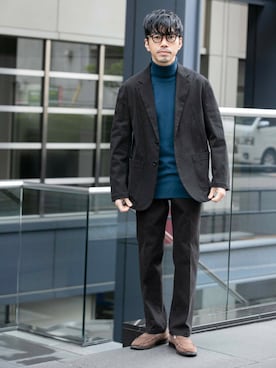 「URBAN RESEARCH ROSSO MEN（アーバンリサーチロッソメン）のアイテム（テーラードジャケット）」を使った、horiguchiさん（メンズ・172cm）の冬コーディネート
