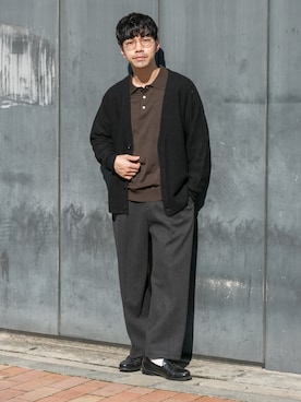 「アイテム（スラックス）」を使った、horiguchiさん（メンズ・172cm・30代）の秋コーディネート