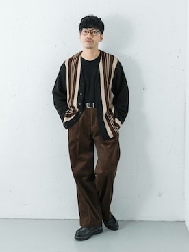 「アイテム（カーディガン/ボレロ）」を使った、horiguchiさん（メンズ・172cm）の秋コーディネート
