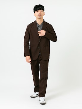 「アイテム（スラックス）」を使った、horiguchiさん（メンズ・172cm）の秋コーディネート