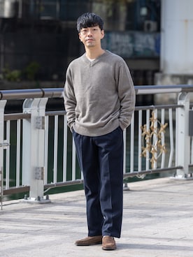 「アイテム（スーツパンツ）」を使った、horiguchiさん（メンズ・172cm）の冬コーディネート