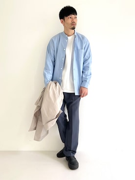 「URBAN RESEARCH」｜「アイテム（ステンカラーコート）」を使った、horiguchiさん（メンズ・172cm）の春コーディネート