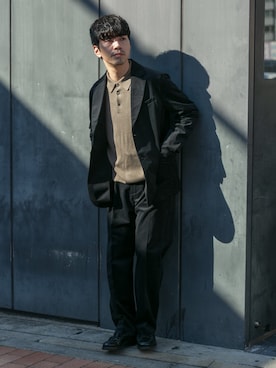 「アイテム（セットアップ）」を使った、horiguchiさん（メンズ・172cm）の秋コーディネート