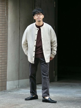 「URBAN RESEARCH ROSSO MEN（アーバンリサーチロッソメン）のアイテム（カーディガン/ボレロ）」を使った、horiguchiさん（メンズ・172cm）の秋コーディネート