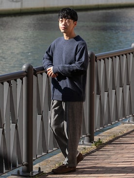 「アイテム（スラックス）」を使った、horiguchiさん（メンズ・172cm・30代）の冬コーディネート