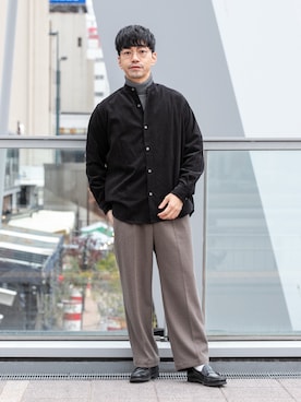 「アイテム（シャツ/ブラウス）」を使った、horiguchiさん（メンズ・172cm・30代）の冬コーディネート