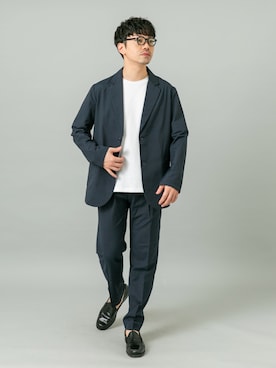 「アイテム（セットアップ）」を使った、horiguchiさん（メンズ・172cm）の春コーディネート