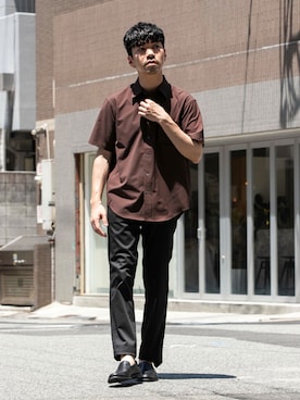 「アイテム（チノパンツ）」を使った、horiguchiさん（メンズ・172cm）の夏コーディネート