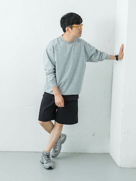 「アイテム（スニーカー、グレー系）」を使った、horiguchiさん（メンズ・172cm）の夏コーディネート