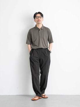 「URBAN RESEARCH ROSSO MEN（アーバンリサーチロッソメン）のアイテム（ポロシャツ）」を使った、horiguchiさん（メンズ・172cm）の春コーディネート