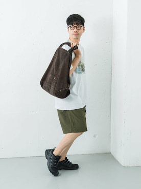 「Gramicci（グラミチ）のGramicci for LOWERCASE　NYLON LOOSE SHORT（その他パンツ）」を使った、horiguchiさん（メンズ・172cm）の夏コーディネート