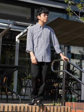 「URBAN RESEARCH ROSSO MEN（アーバンリサーチロッソメン）のハイパフォーマンスリネン七分袖シャツ（シャツ/ブラウス、その他）」を使った、horiguchiさん（メンズ・172cm）の春コーディネート