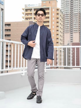 「URBAN RESEARCH ROSSO MEN（アーバンリサーチロッソメン）のアイテム（チノパンツ）」を使った、horiguchiさん（メンズ・172cm）の春コーディネート