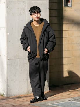 「アイテム（スラックス）」を使った、horiguchiさん（メンズ・172cm・30代）の秋コーディネート