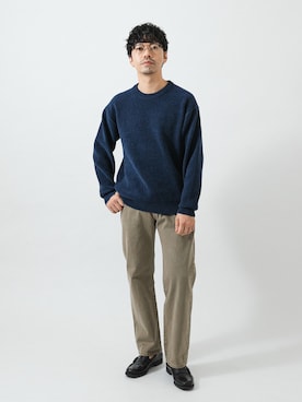 「URBAN RESEARCH（アーバンリサーチ）のSOFT TOUCH MOLE KNIT（ニット/セーター、ブルー系）」を使った、horiguchiさん（メンズ・172cm）の秋コーディネート