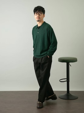 「URBAN RESEARCH ROSSO MEN（アーバンリサーチロッソメン）のアイテム（ポロシャツ）」を使った、horiguchiさん（メンズ・172cm）の秋コーディネート