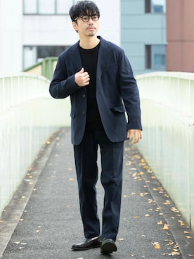 「アイテム（セットアップ）」を使った、horiguchiさん（メンズ・172cm）の冬コーディネート