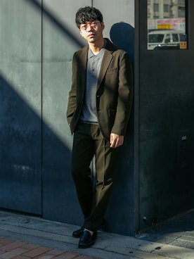 「アイテム（セットアップ）」を使った、horiguchiさん（メンズ・172cm）の秋コーディネート