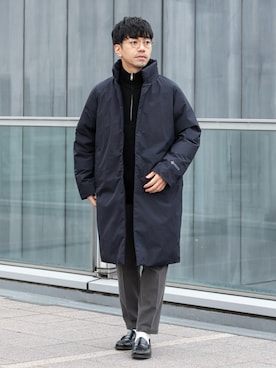 「アイテム（ジャケット/アウター、ブルー系）」を使った、horiguchiさん（メンズ・172cm）の冬コーディネート