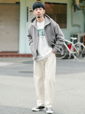「Coming soon…」｜「アイテム（スウェット）」を使った、horiguchiさん（メンズ・172cm）の春コーディネート
