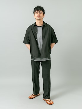 「URBAN RESEARCH ROSSO MEN（アーバンリサーチロッソメン）の『WEB限定』『XLサイズあり』『UR TECH』汗ジミ防止タンクトップ（タンクトップ、ブラック系）」を使った、horiguchiさん（メンズ・172cm）の春コーディネート
